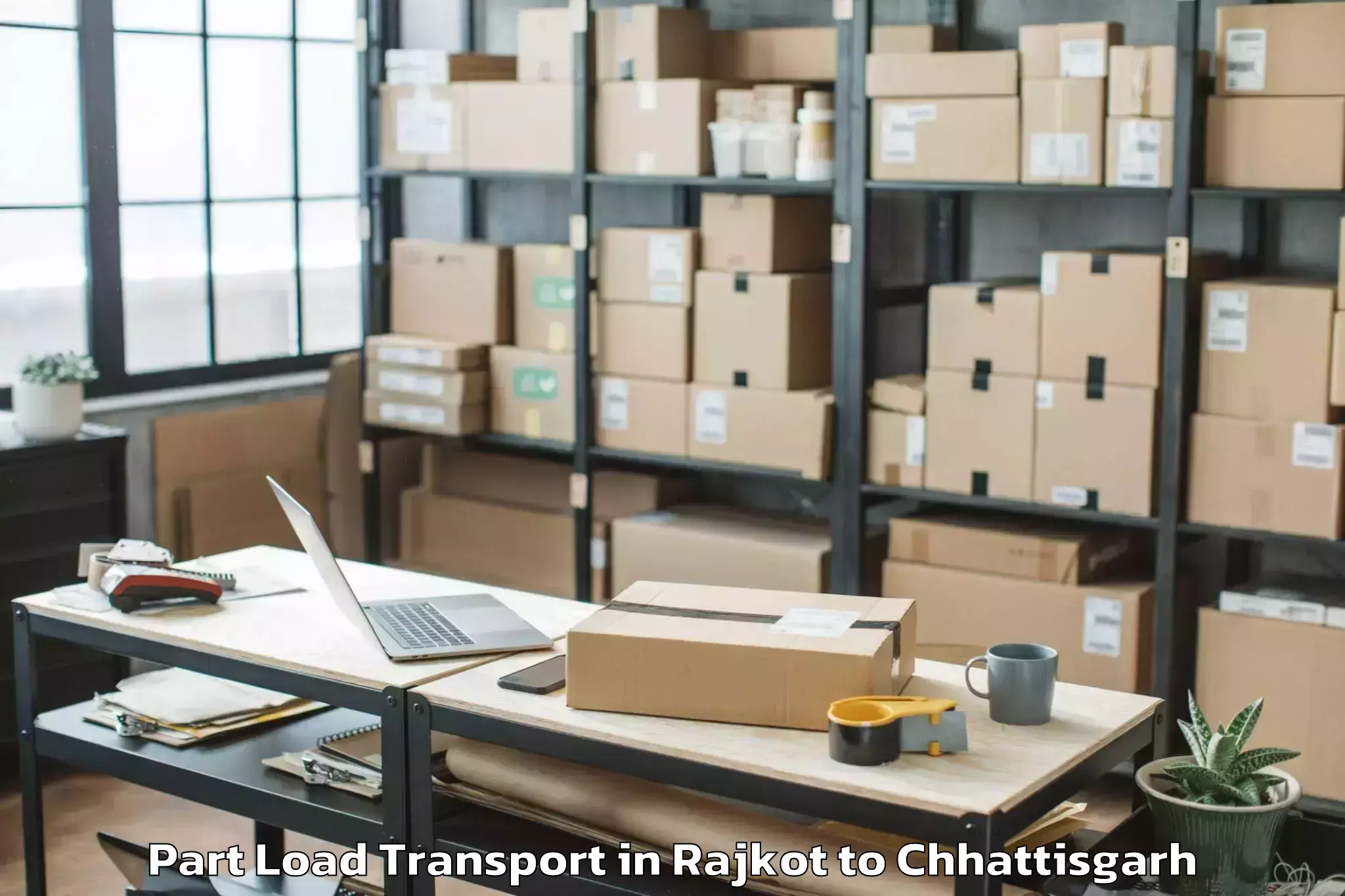 Get Rajkot to Gariaband Part Load Transport